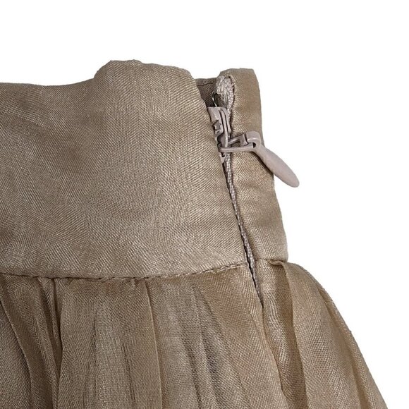 Elizabeth and James Champagne Silk Short Skirt Size 6 - Picture 4 of 7